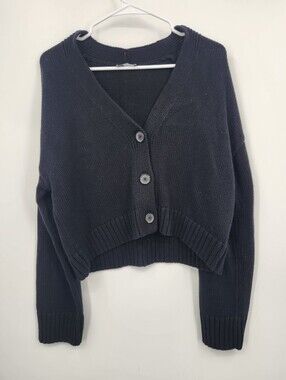 Gap Blue Cardigan sweater Vneck 100% Cotton Sz XS